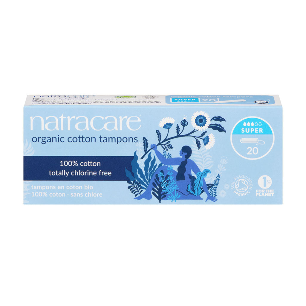 natracare tampons en coton bio super 20 unités - La Boite à Grains