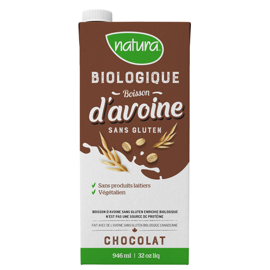 Natur-a boisson avoine simple sans gluten chocolat biologique 946 ml - La Boite à Grains