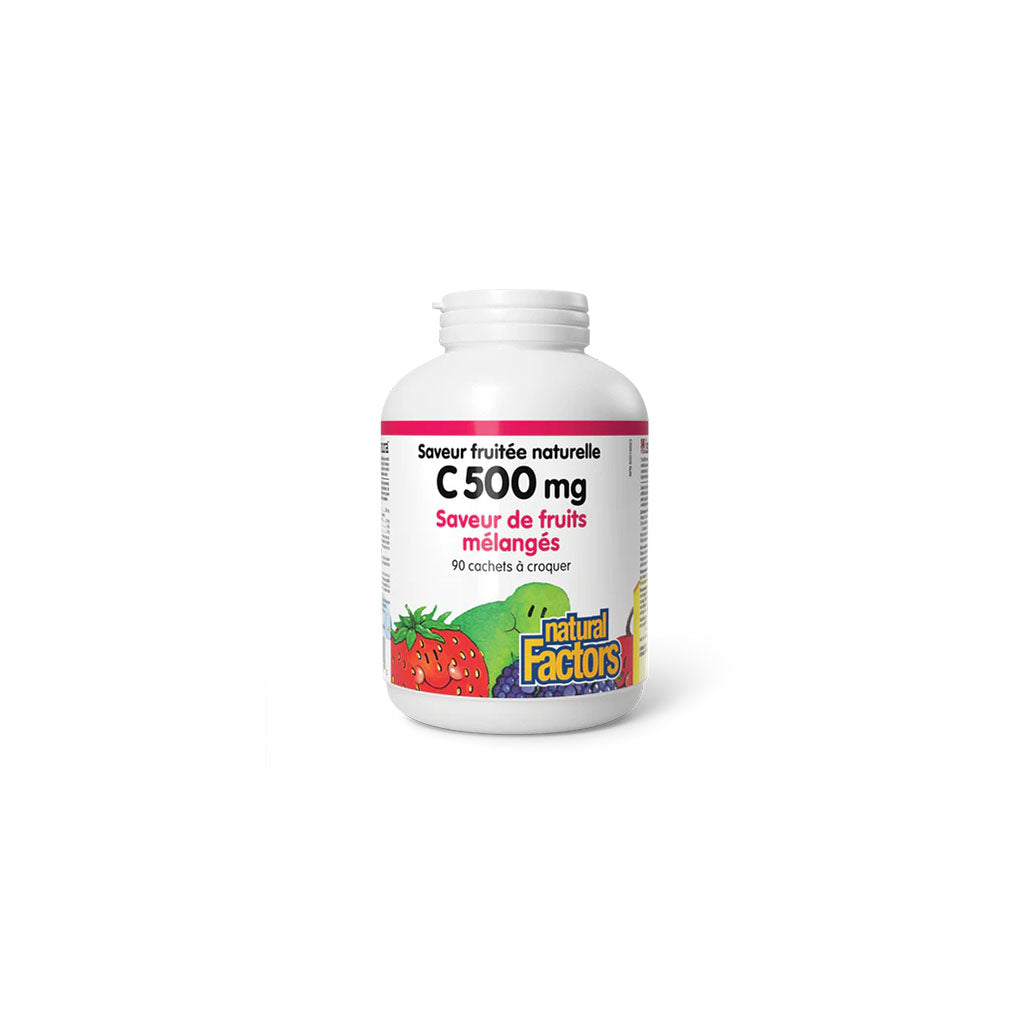 c 500 mg saveur de fruits mélangés Natural Factors - La Boite à Grains