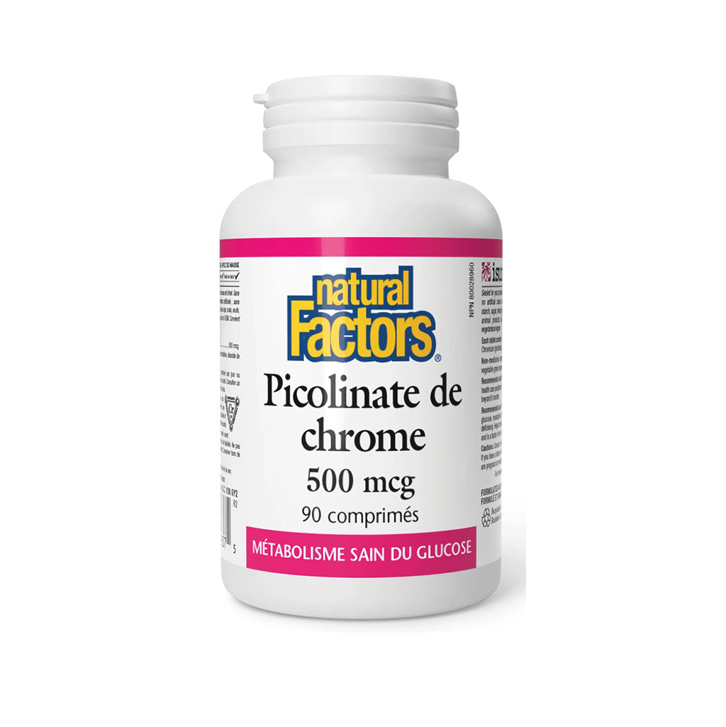 natural factors picolinate de chrome 500 mcg 90 comprimés la boite a grains