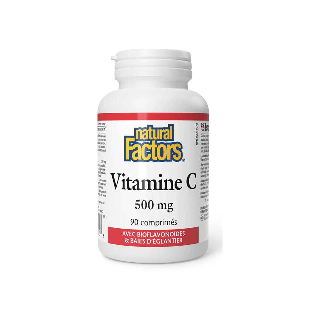 natural factors vitamine c avec bioflavonoides et baies d'eglantier 90 comprimes la boite a grains