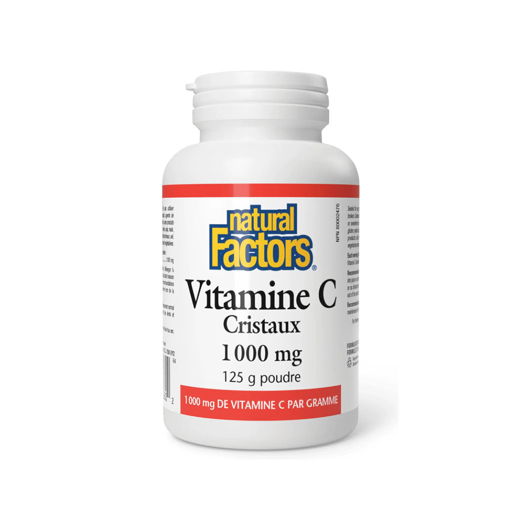 natural factors vitamine c cristaux 1000 mg 125 g poudre la boite a grains