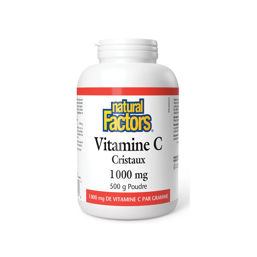 natural factors vitamine c cristaux 1000 mg 500 g poudre la boite a grains