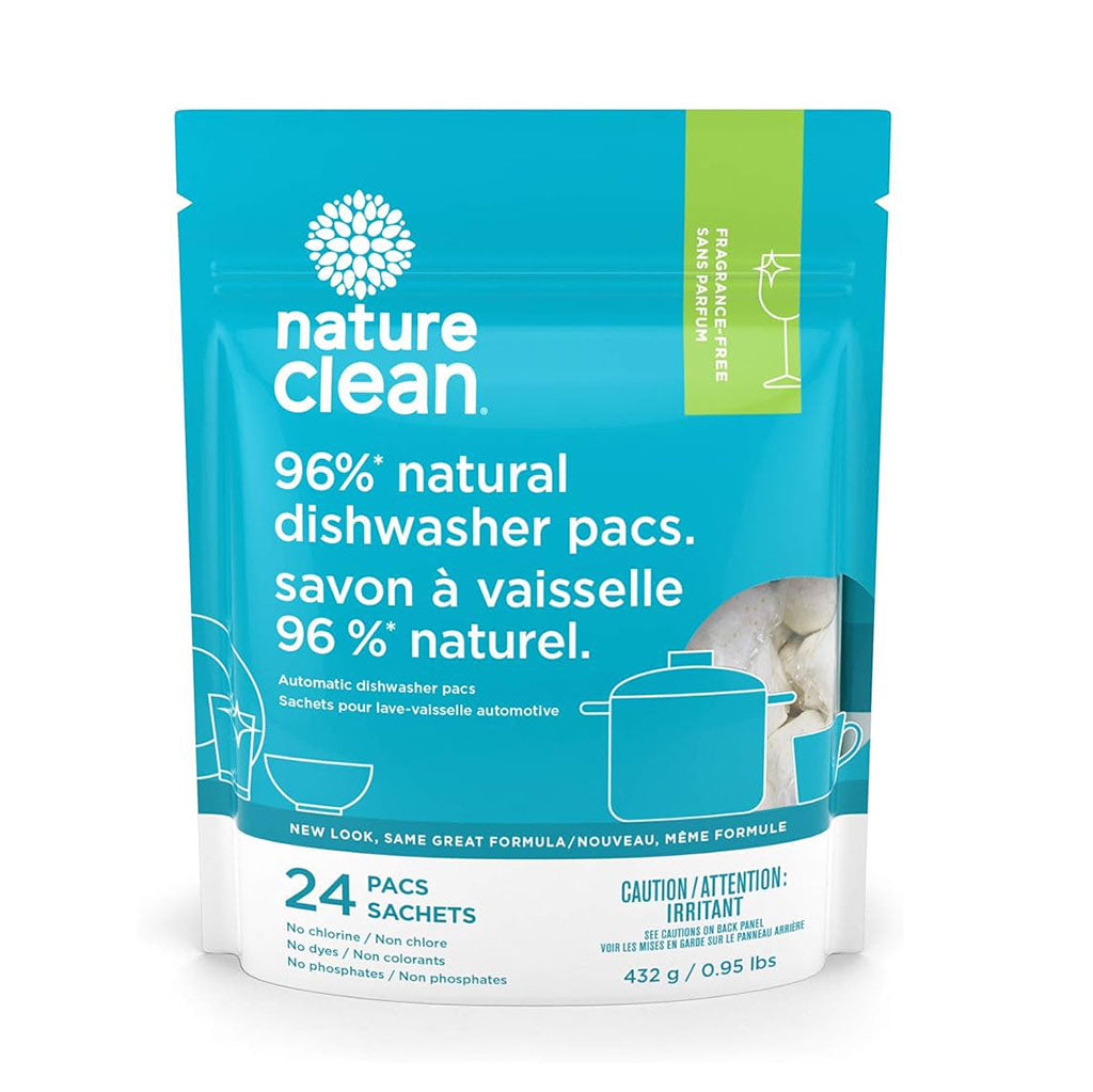 nature clean sachets à lave-vaisselle sans parfum 24 sachets 432 g