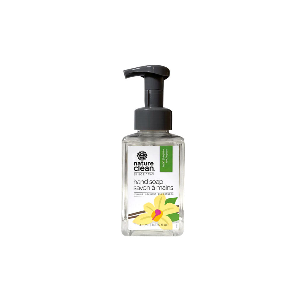nature clean savon à mains moussant naturel vanille poire 415 ml - La Boite à Grains