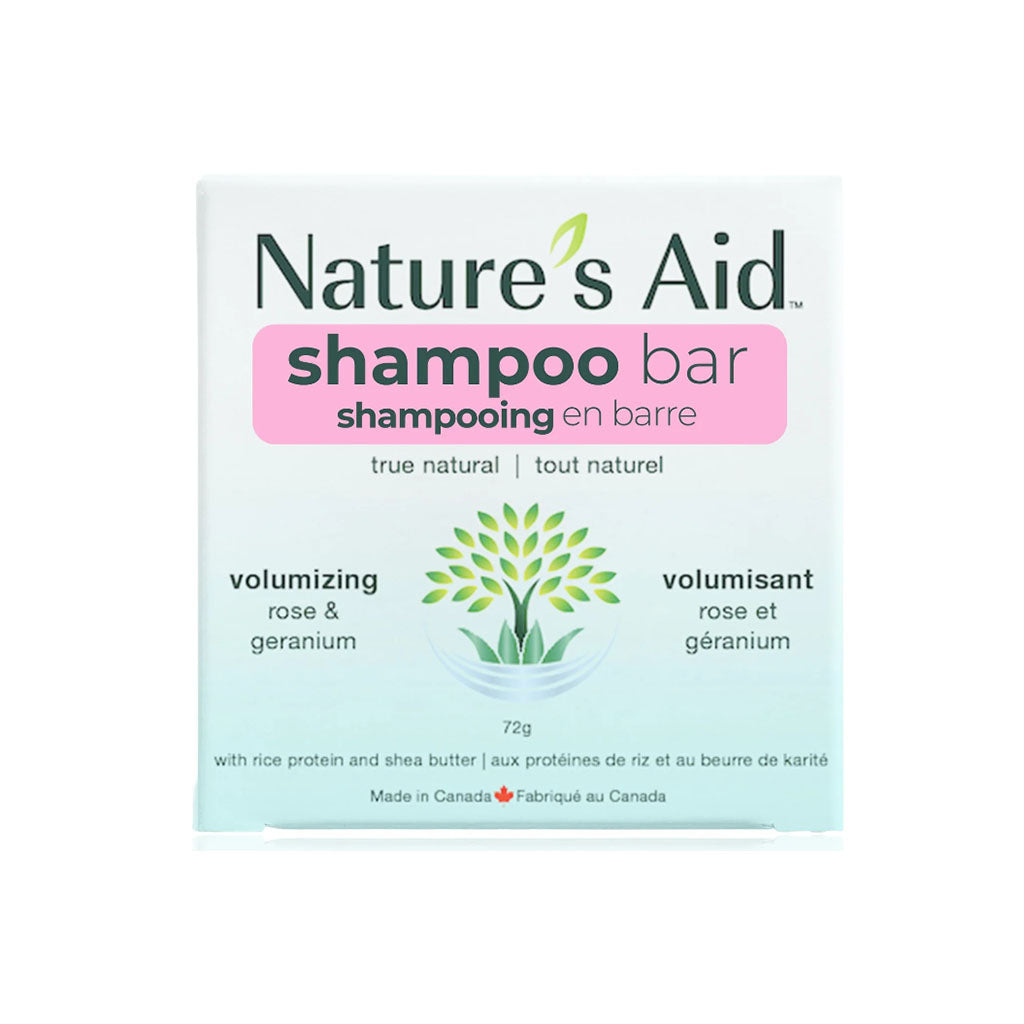 nature's aid shampoing en barre volumisant rose et géranium - La Boite à Grains