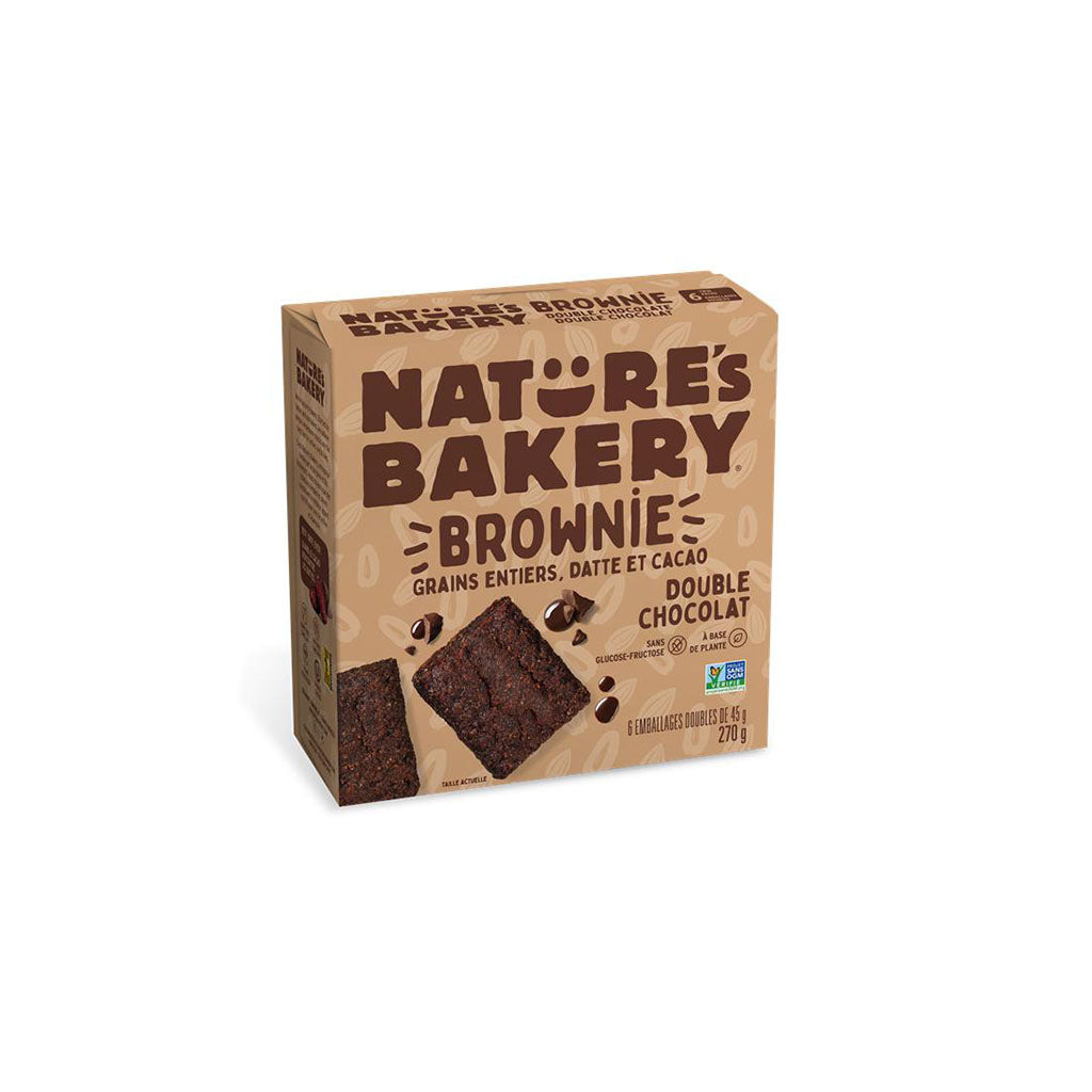 nature's bakery brownie double chocolat grains entiers datte et cacao 270 g