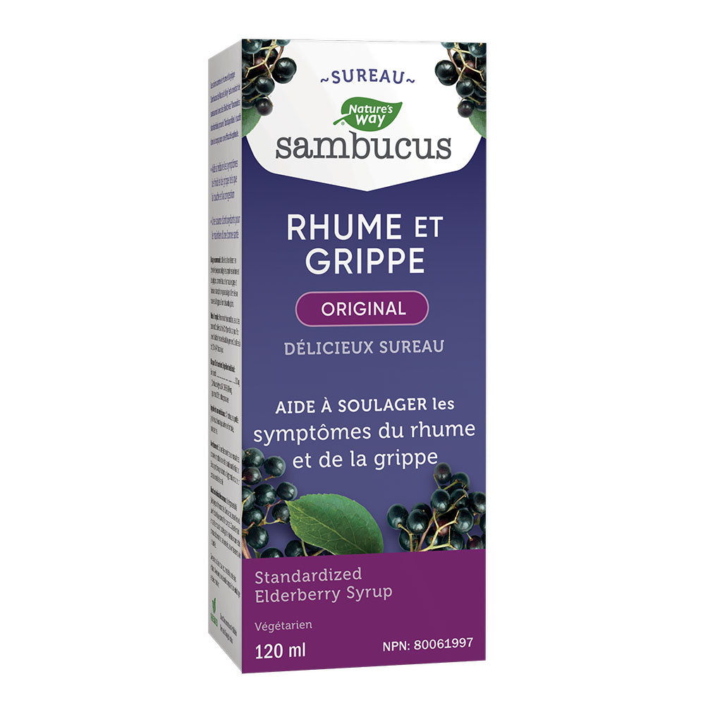 nature's way sambucus sirop original sureau standardisé rhume grippe 120 ml