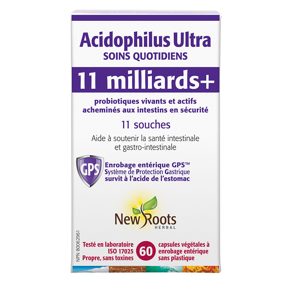 new roots herbal acidophilus ultra soins quotidiens 11 milliards 60 capsules végétales