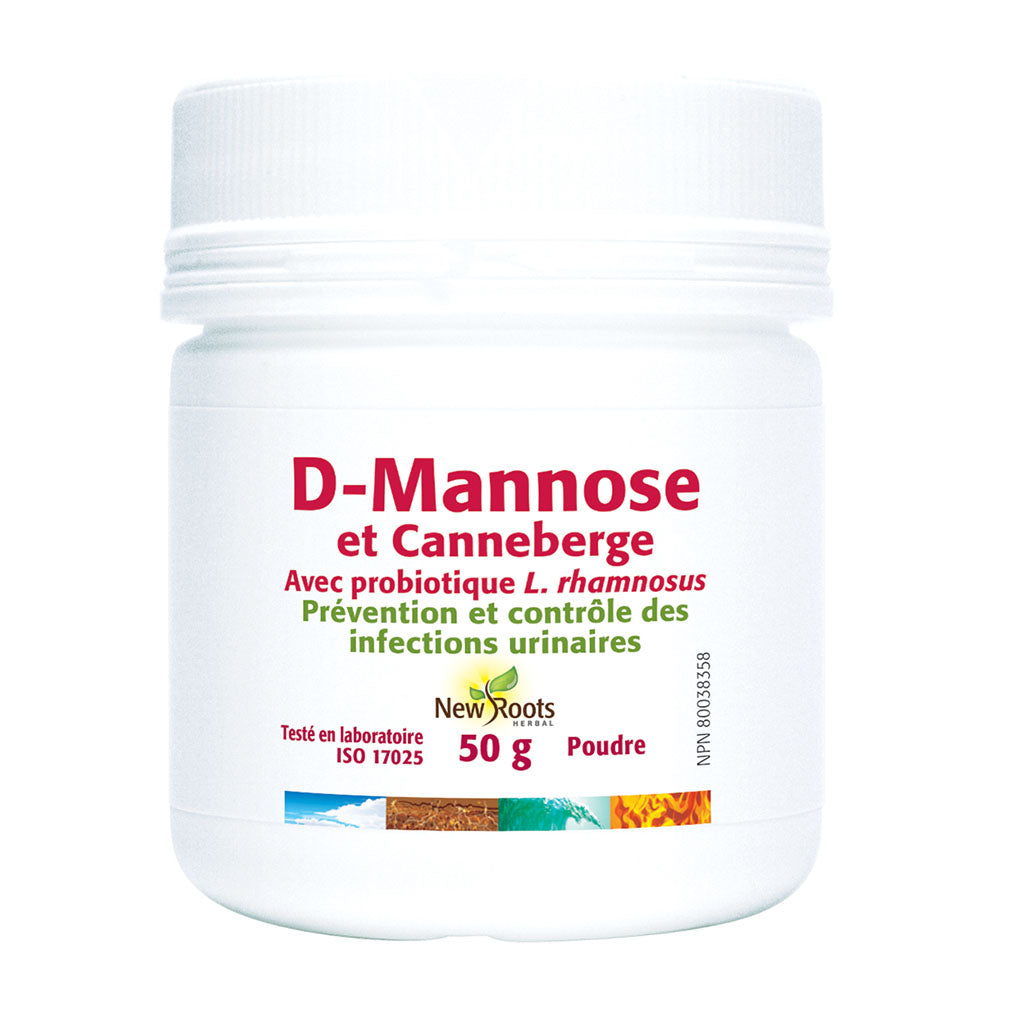 new roots herbal d mannose et canneberge avec probiotique 50 g