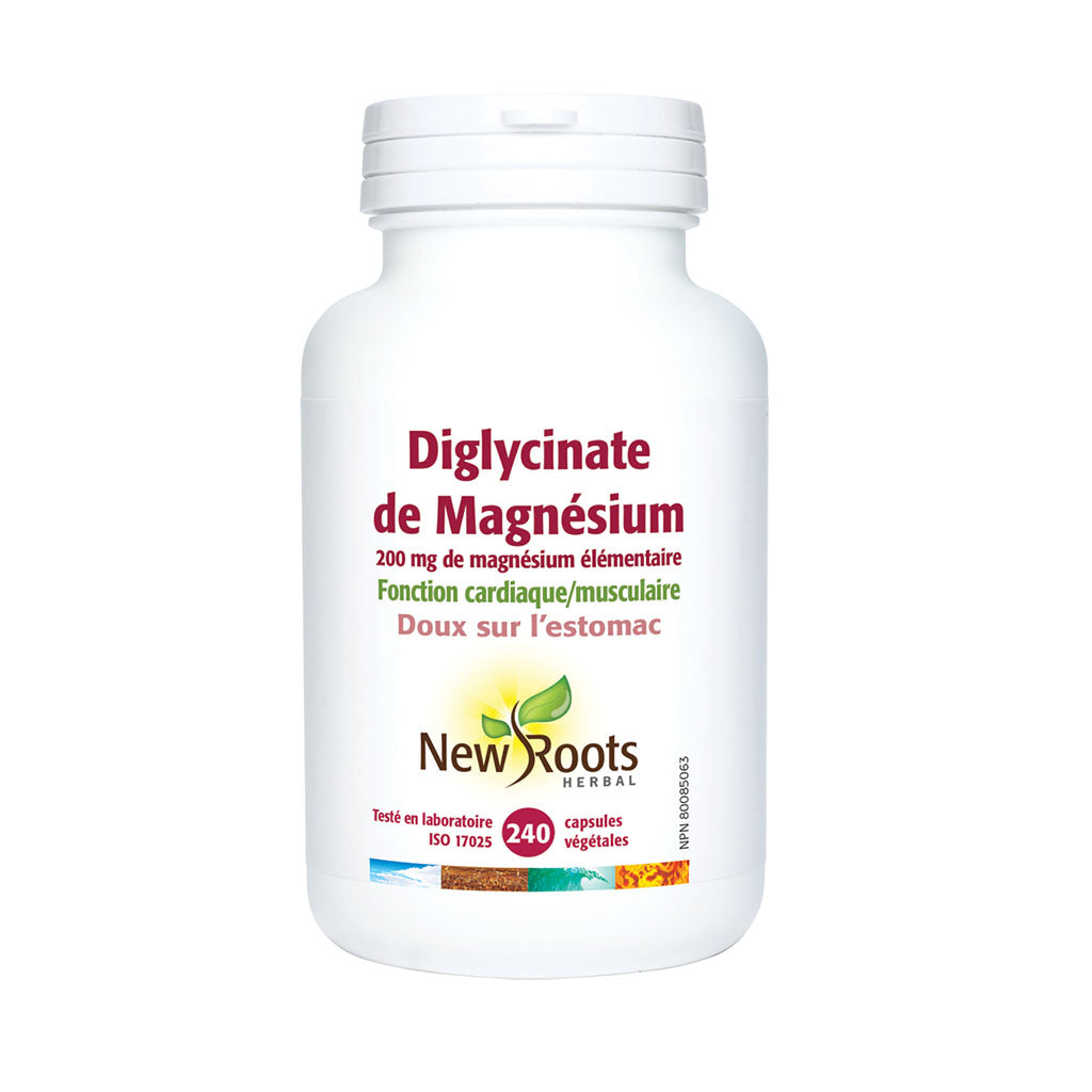 new roots herbal diglycinate de magné.sium 200 mg 240 capsules végétales
