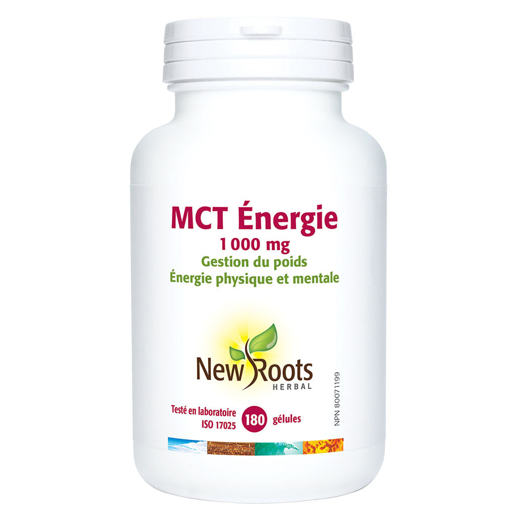 new roots herbal mct énergie 1000 mg 180 gélules - La Boite à Grains