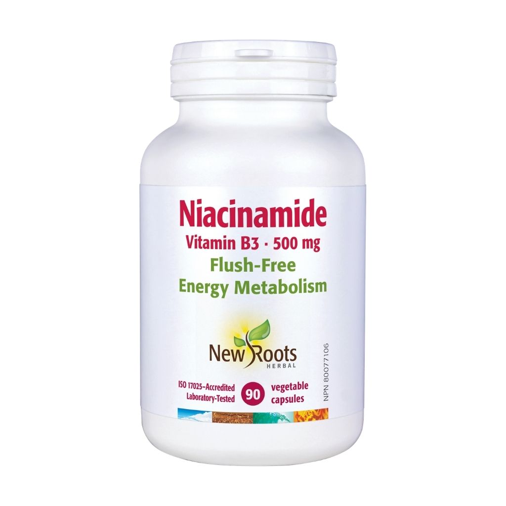 Niacinamide vitamine B3 500 mg New Roots Herbal - La Boite à Grains