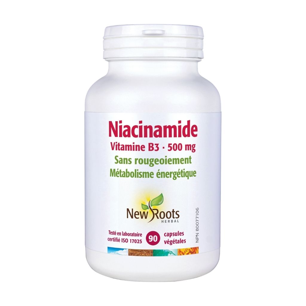 Niacinamide vitamine B3 500 mg New Roots Herbal - La Boite à Grains