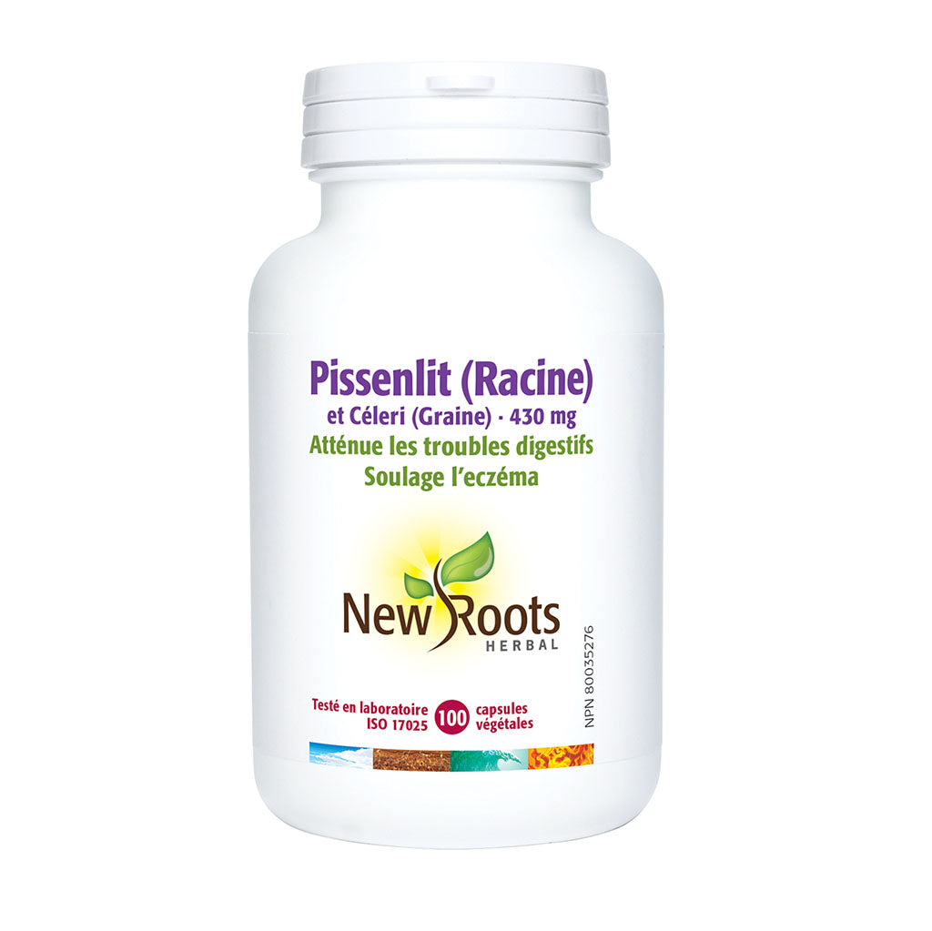 new roots herbal pissenlit racine et céleri graine 430 mg 100 capsules végétales