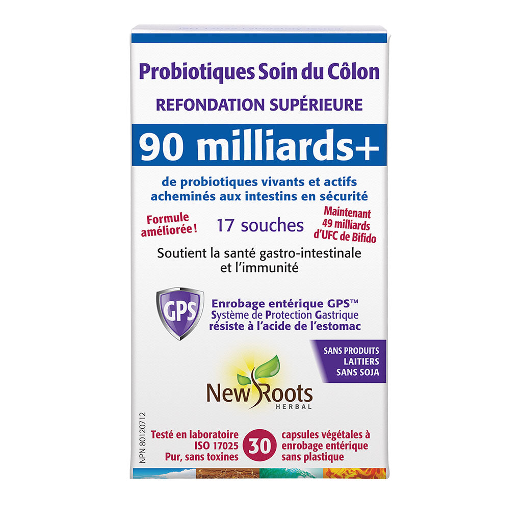 probiotiques soin du côlon 90 milliards+ New Roots - La Boite à Grains