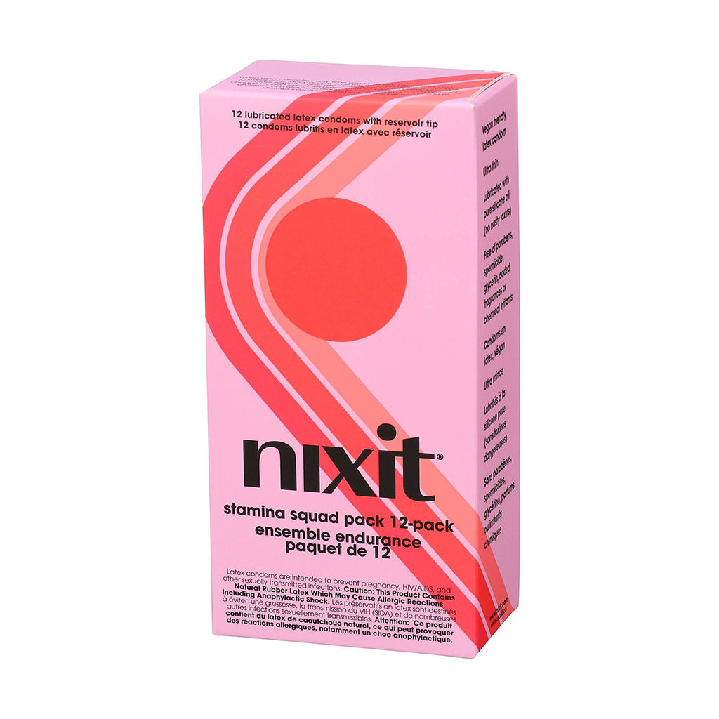 nixit condoms lubrifiés stamina squad ensemble endurance de 12
