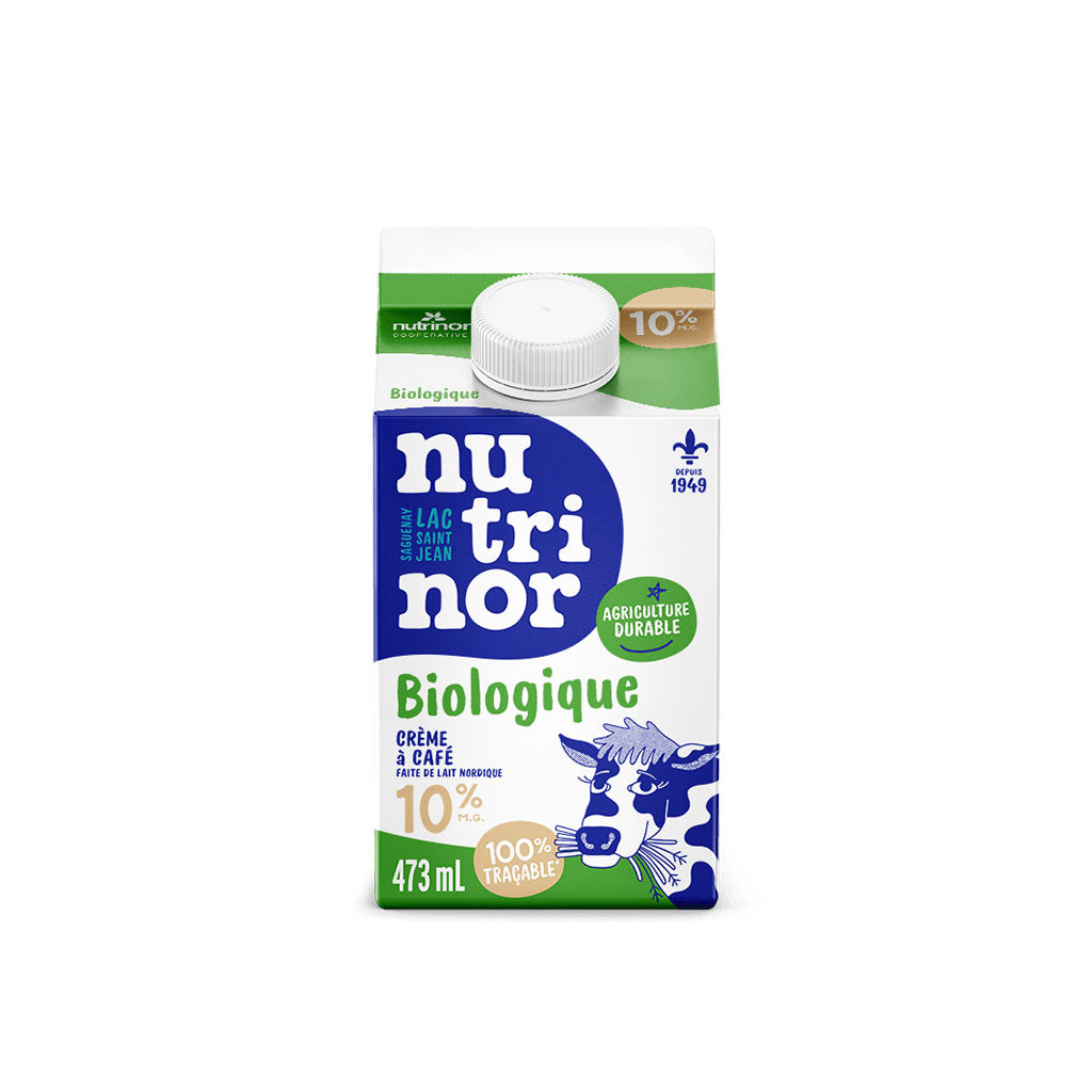 nutrinor crème à café biologique 10% 473 ml