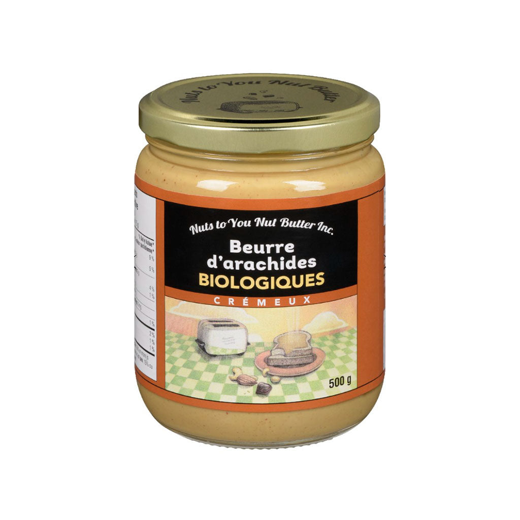nuts to you beurre d'arachides biologiques crémeux 500 g