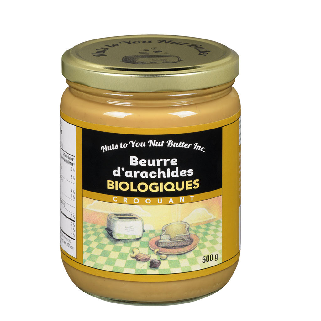 nuts to you beurre d'arachides biologiques croquant 500 g