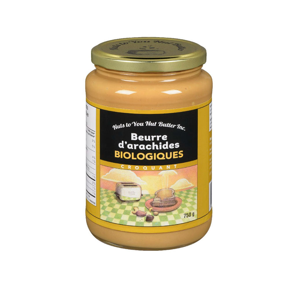 nuts to you beurre d'arachides biologiques croquant 750 g