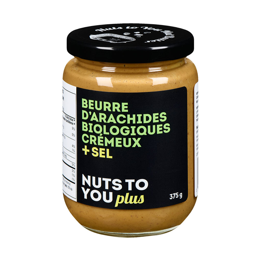 beurre d'arachides biologiques crémeux sel Nuts to You - La Boite à Grains