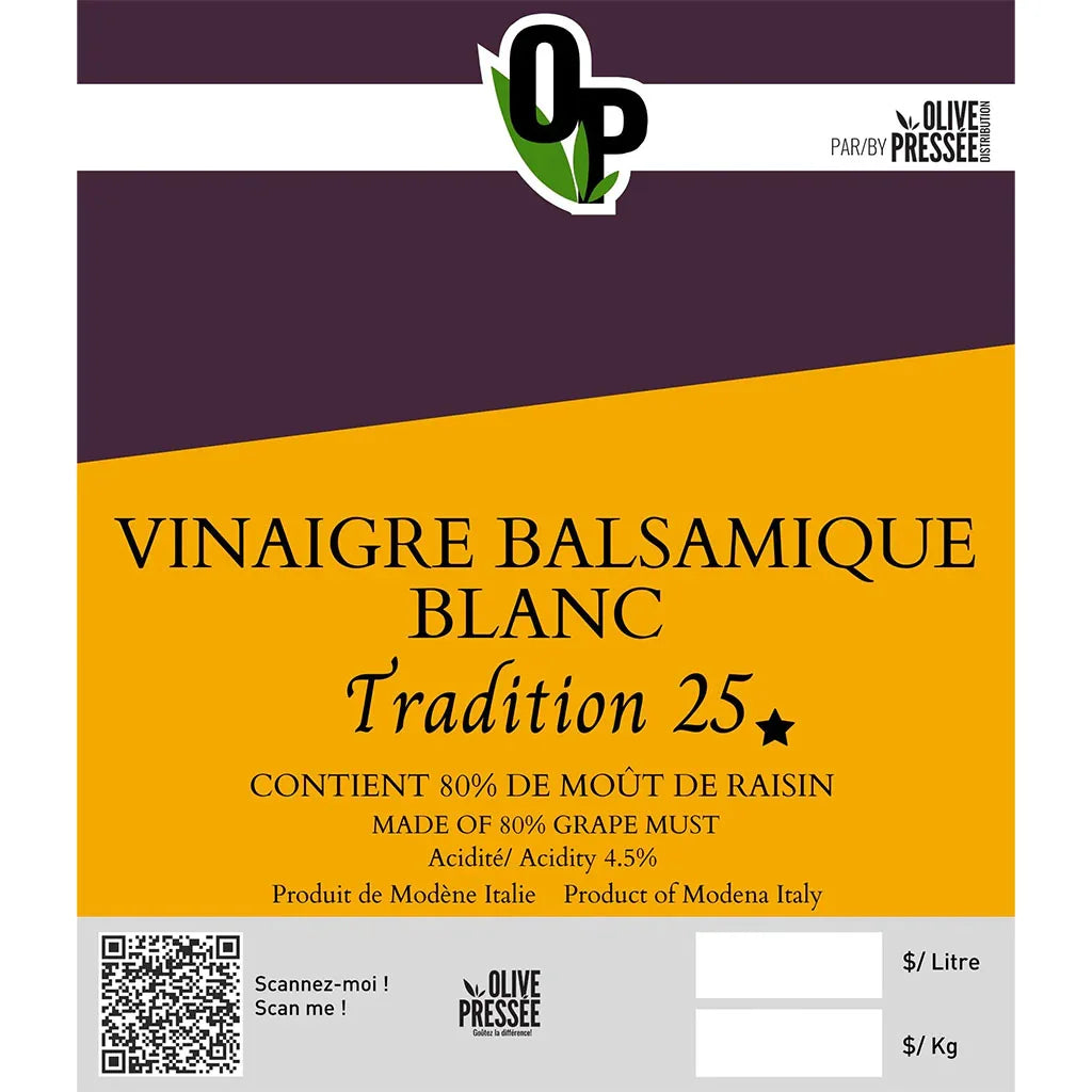 Traditional White Balsamic Vinegar (Bulk) Pressed Olive - La Boite à Grains
