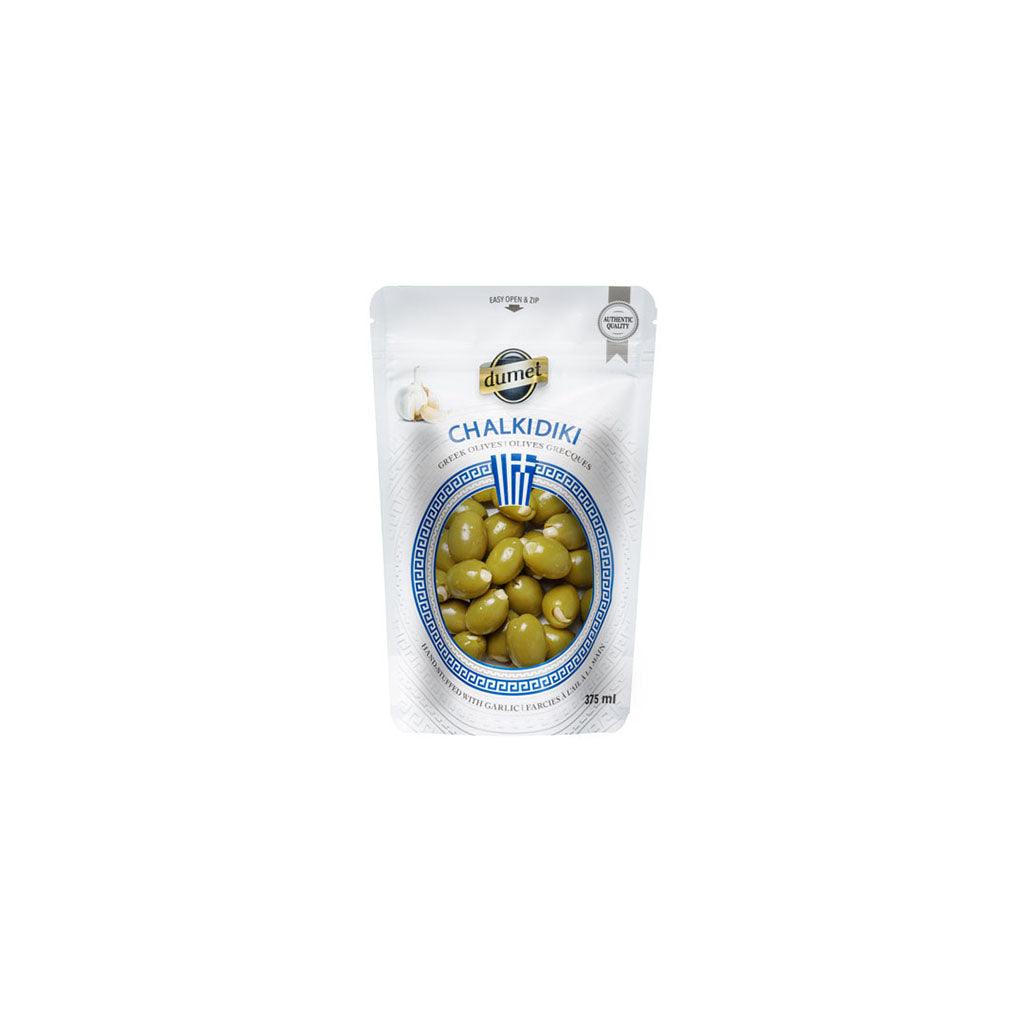 Olives Grecques Chalkidiki Farcies à l'Ail Dumet - La Boite à Grains