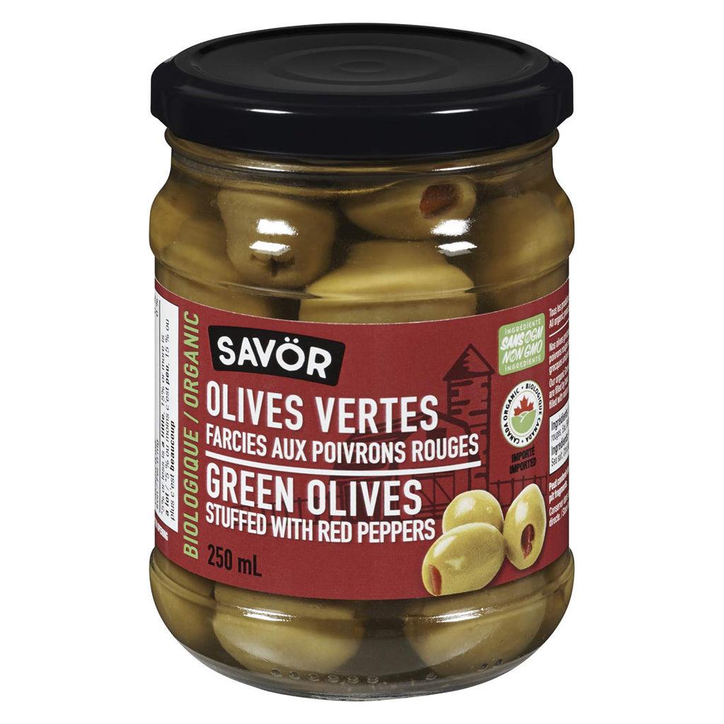 Olives Vertes Farcies aux Poivrons Savör - La Boite à Grains