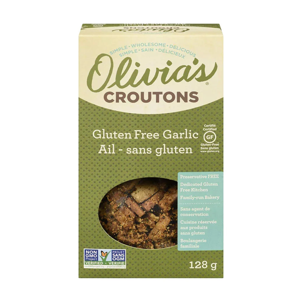 Olivia's gluten-free garlic croutons - La Boite à Grains