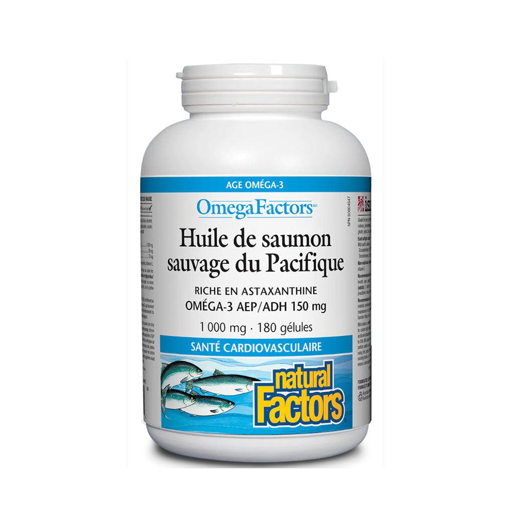 OmegaFactors Huile de Saumon Sauvage du Pacifique Natural Factors - La Boite à Grains