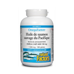 OmegaFactors Huile de Saumon Sauvage du Pacifique Natural Factors - La Boite à Grains