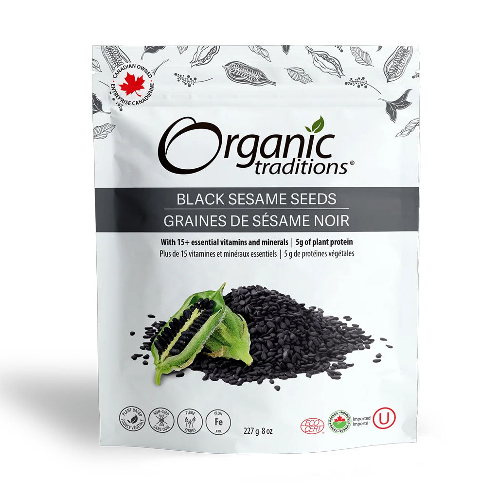 organic tradition graines de sésame noir biologique 227 g - la boite à grains