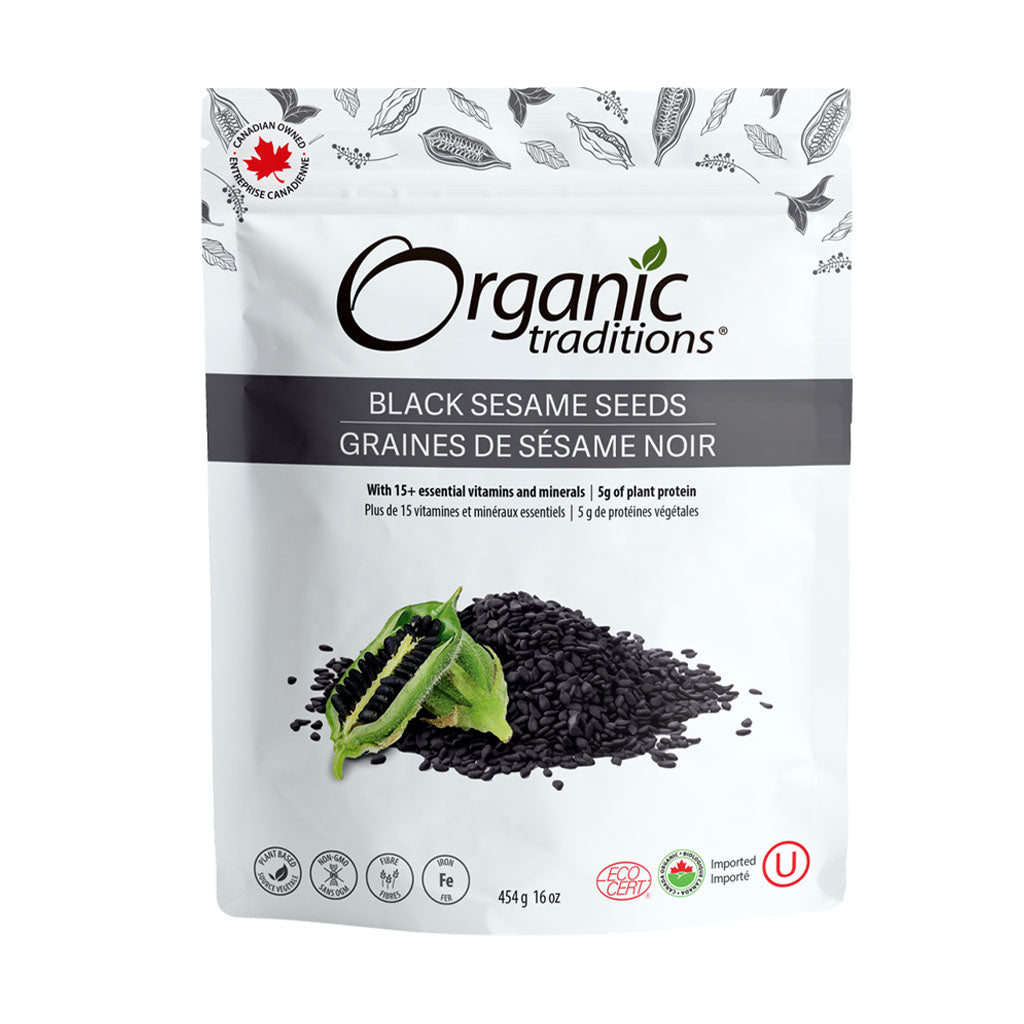 organic tradition graines de sésame noir biologiques 454 g - la boite à grains