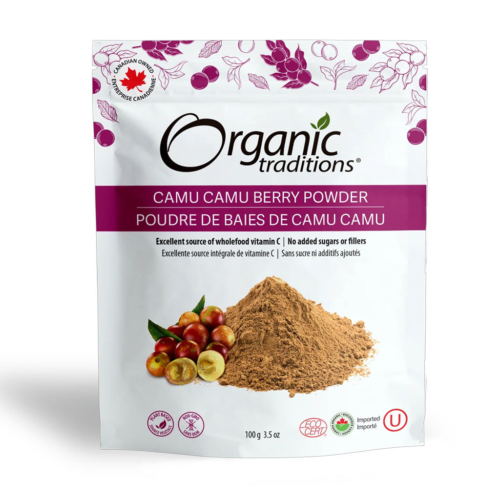 organic tradition poudre de baies de camu camu biologique 100 g - la boite à grains