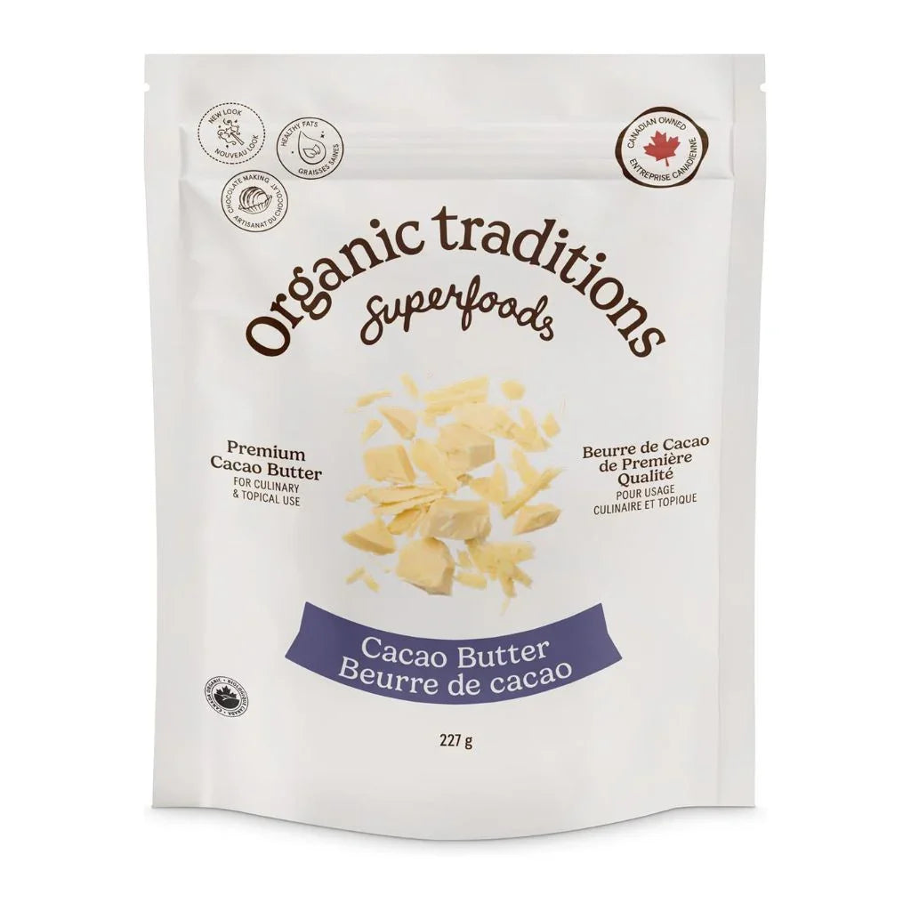 beurre de cacao biologique Organic Traditions - La Boite à Grains