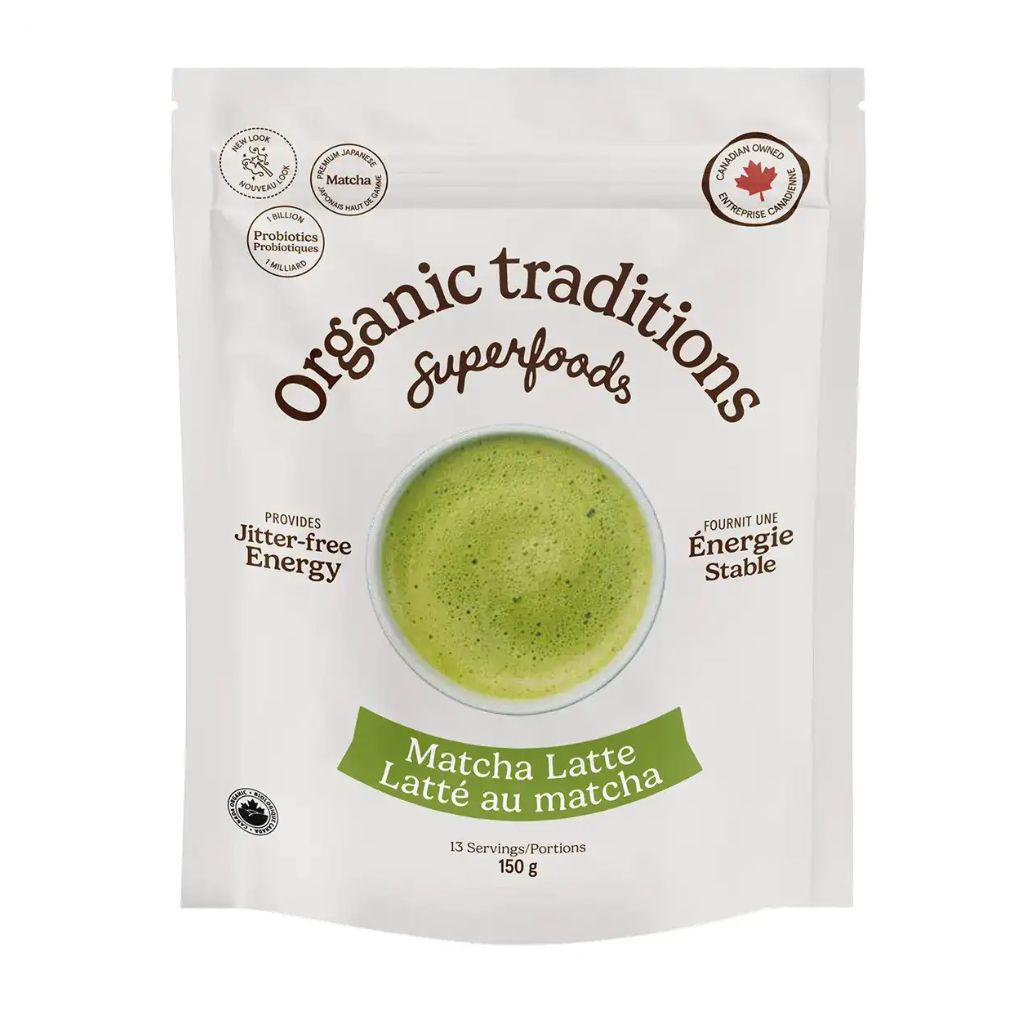 latté matcha avec probiotiques Organic Traditions - La Boite à Grains