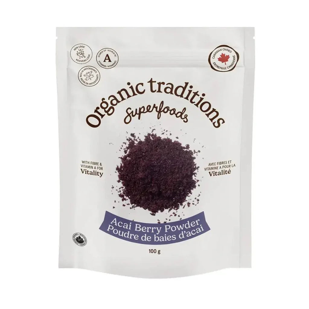 poudre de baies d'açai biologique Organic Traditions - La Boite à Grains