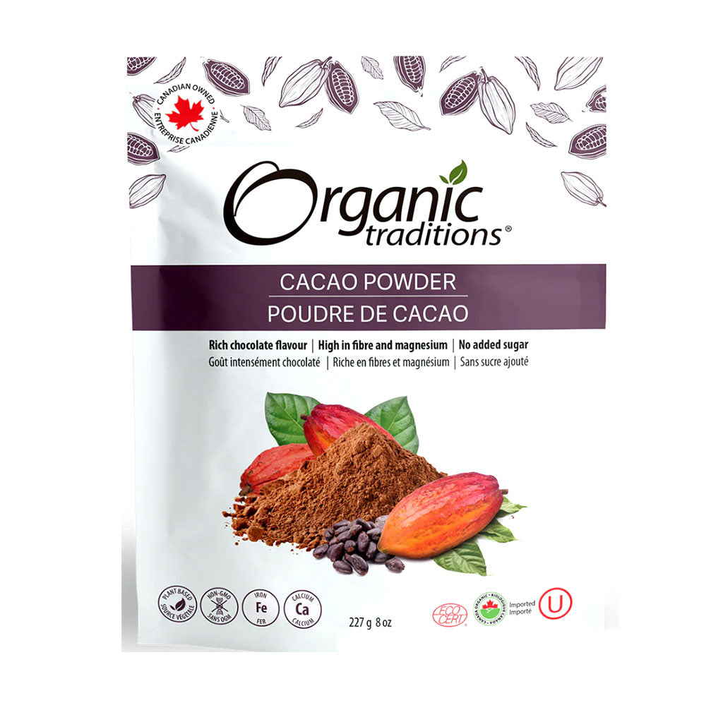 organic traditions poudre de cacao biologique 227 g