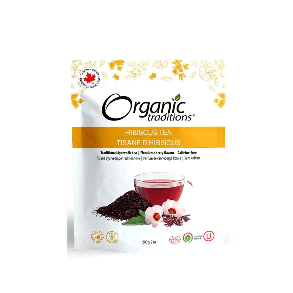 organic traditions tisane d'hibiscus biologique 200 g