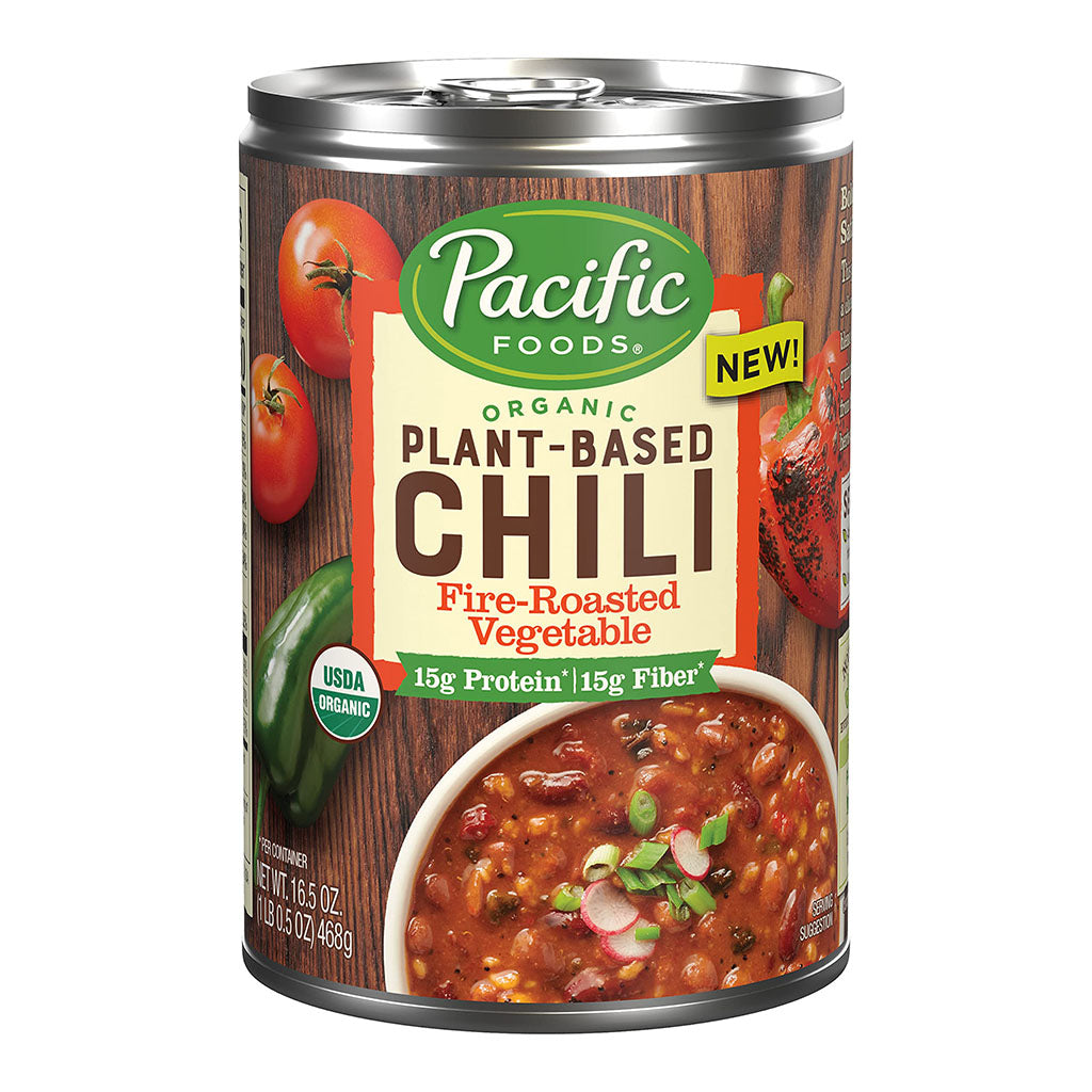pacific foods chili à base de plantes aux légumes grillés sur le feu biologique 468 g