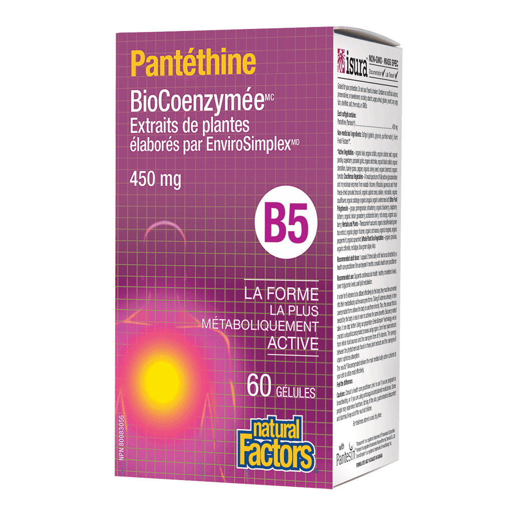 Pantéthine BioCoenzymée B5 Natural Factors - La Boite à Grains