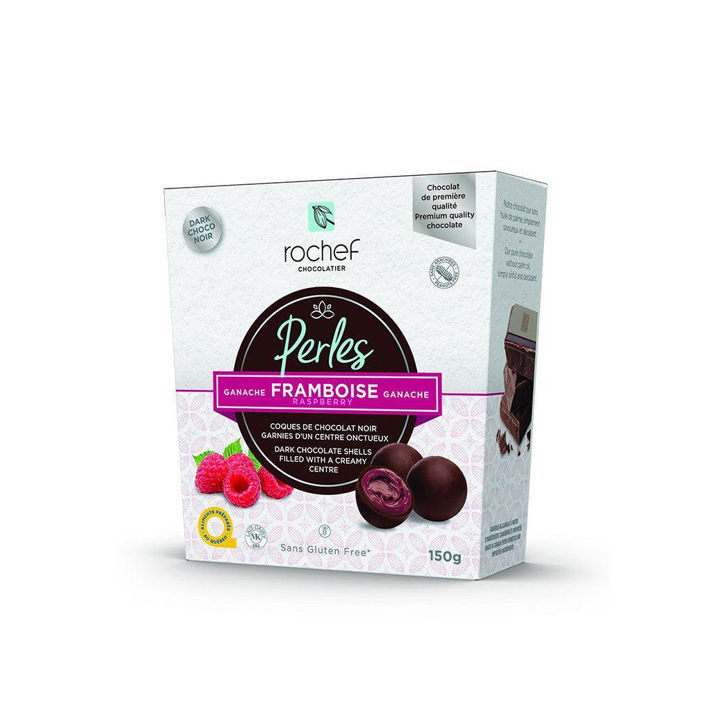 Dark Chocolate Raspberry Ganache Pearls Rochef Chocolatier - La Boite à Grains