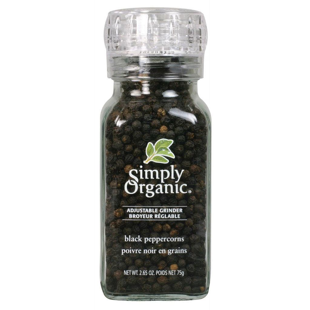Poivre Noir en Grains Biologique (Moulin) Simply Organic - La Boite à Grains