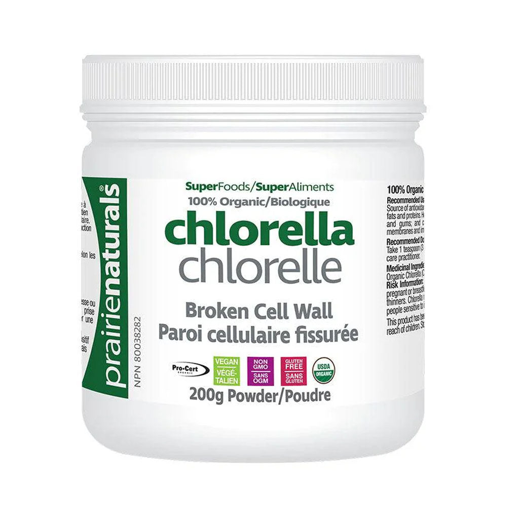 Prairie Naturals Chlorelle Biologique en Poudre 200 g - La Boite à Grains