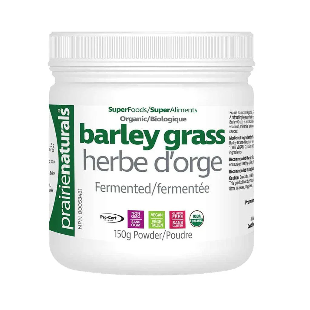 Prairie Naturals Organic Fermented Barley Grass 150 g - La Boite à Grains