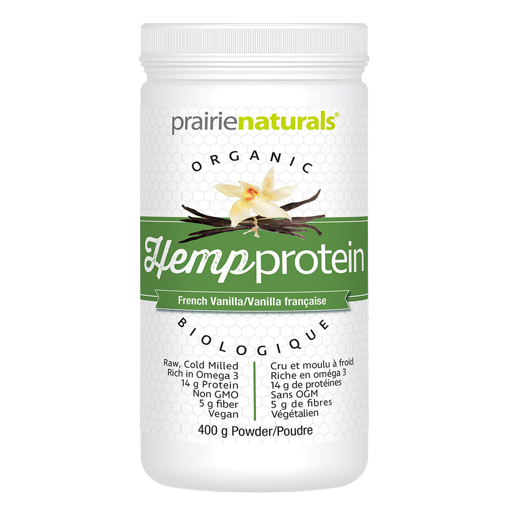 Prairie Naturals Protéines de Chanvre Vanille Française Bio 400 g - La Boite à Grains