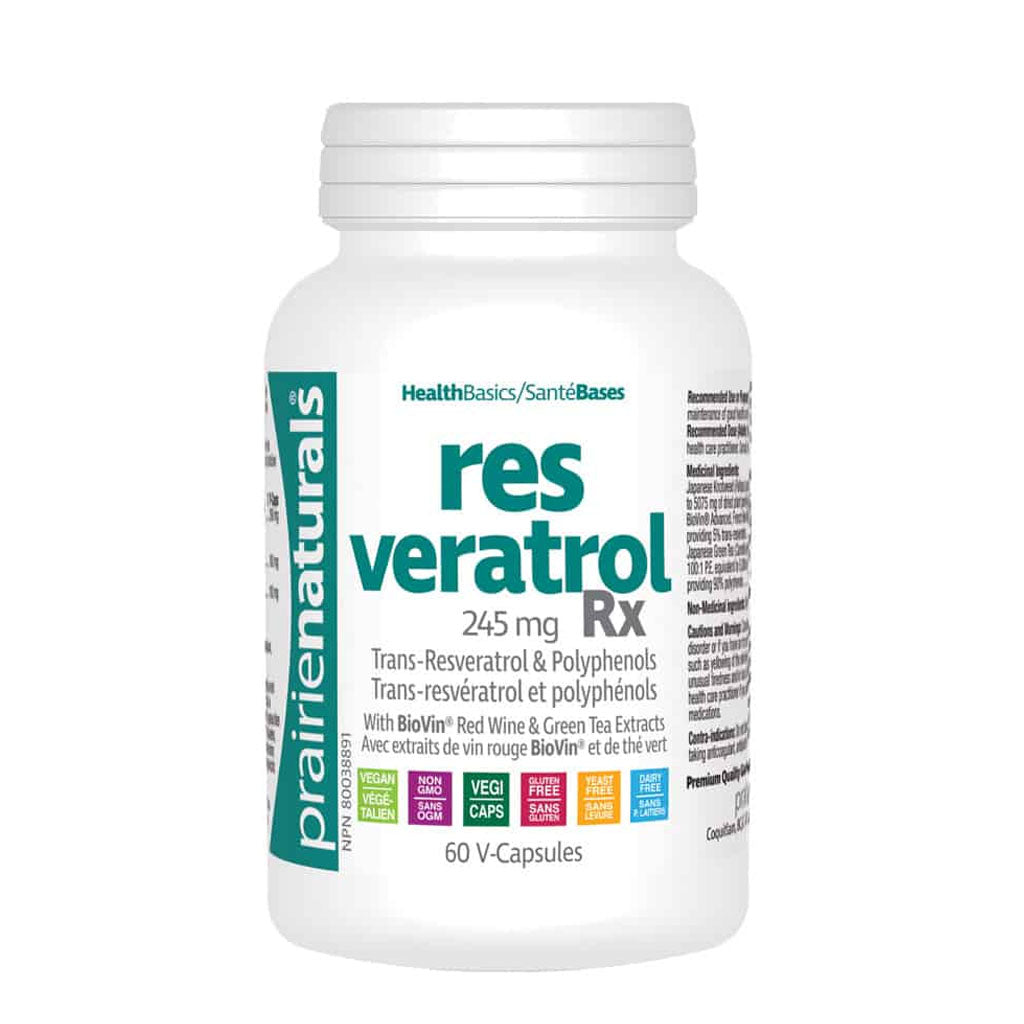 Prairie Naturals Resveratrol RX 265 mg 60 capsules végétales - La Boite à Grains