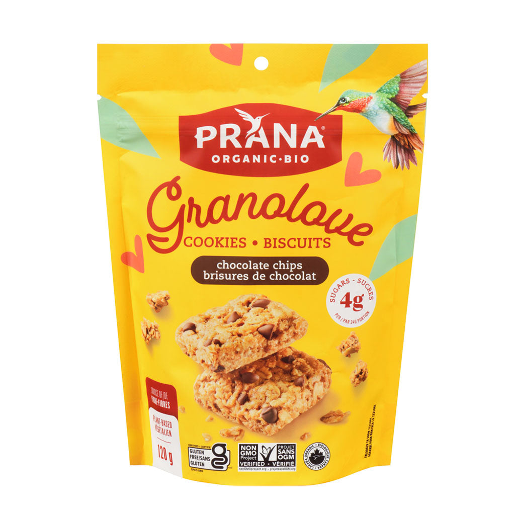 prana granolove biscuits brisures de chocolat 120 g - La Boite à Grains