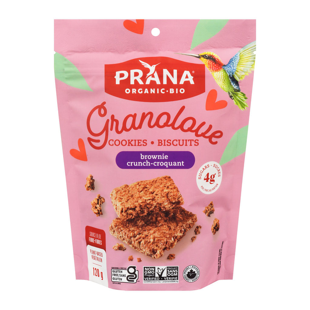 prana granolove bio biscuits brownie croquant 120 g - La Boite à Grains